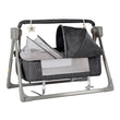 Elele Nova 3‑in‑1 Electric Cradle & Baby Swing Bed – Gray/Khaki Auto-Rocking Recliner Crib with Music, Remote & Soft Mattress