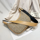 Breathable Summer Straw Crossbody Bag for Women – Fashion Woven Satchel with Zipper Closure