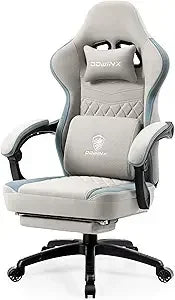 Ergonomic Gaming Chair – Breathable Fabric Gamer Seat with Gel Pad, Pocket Spring Cushion & Storage Bag for Comfort