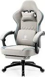 Ergonomic Gaming Chair – Breathable Fabric Gamer Seat with Gel Pad, Pocket Spring Cushion & Storage Bag for Comfort