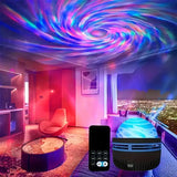 2-in-1 Northern Lights LED Galaxy Projector – Ambient Bedroom Night Light & Room Atmosphere Decor
