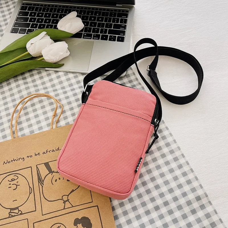 Women’s Casual Mobile Phone Crossbody Bag — Simple Vertical Shoulder Messenger Purse