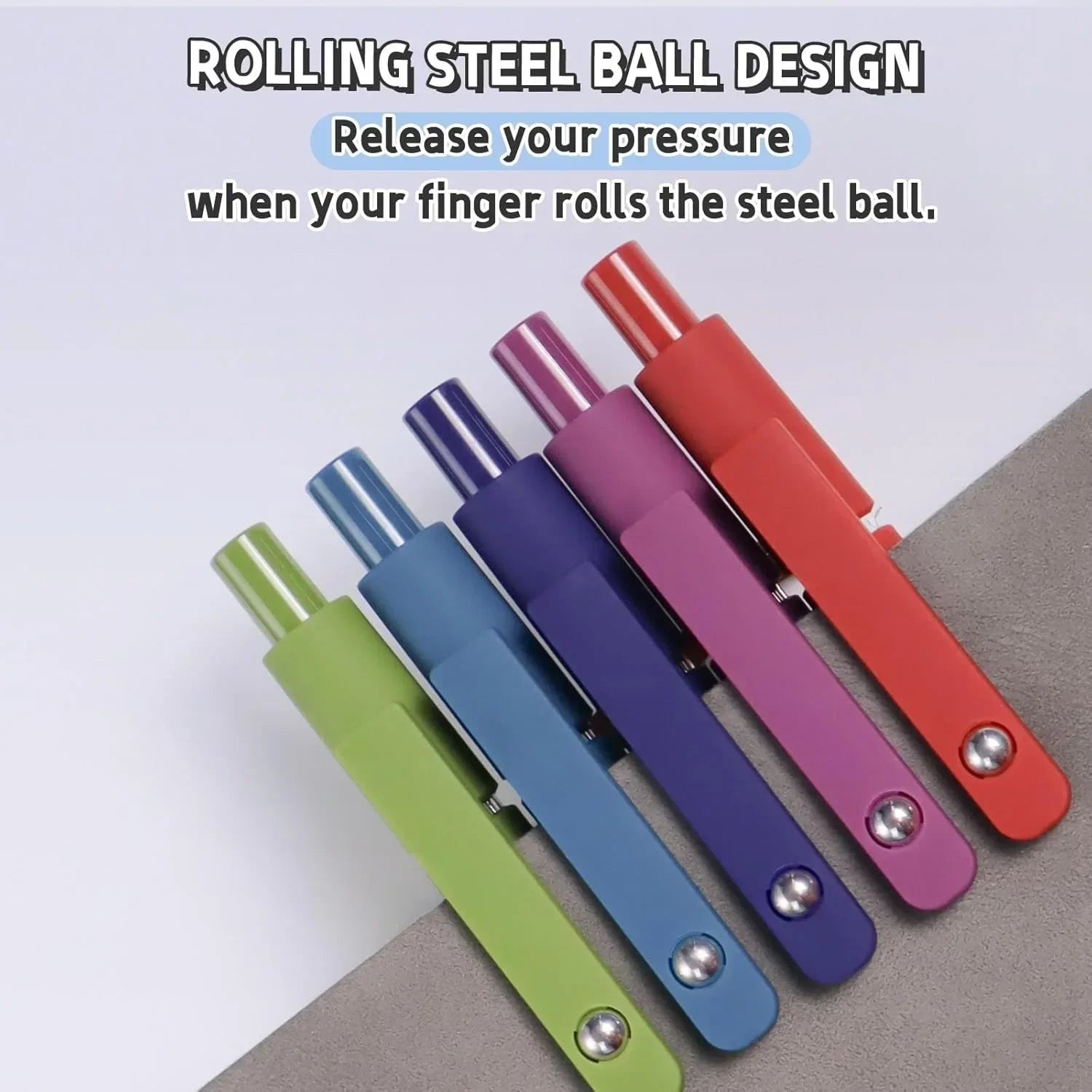 Gel Pens – 5-Pack 0.5mm Black Ink Retractable Pens with Silicone Grip & Metal Clip ✍️