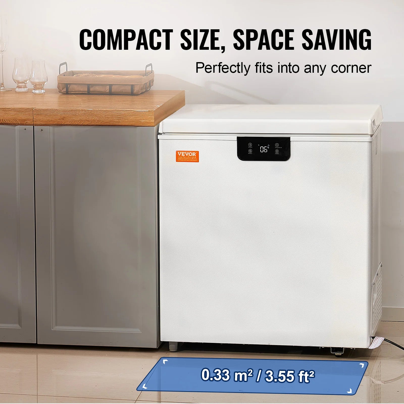 Vevor Chest Freezer – 3,88 cu ft (110 L) Kompakt Derin Dondurucu, 2 Sepetli Taşınabilir Dondurucu ❄️🧊