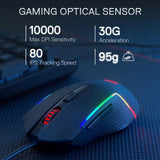 Redragon S141 Gaming Keyboard & Mouse Combo – K515 Wired RGB Membrane Keyboard & 10,000 DPI M616 Gaming Mouse Bundle