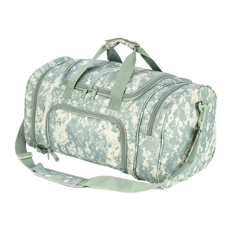 Military tactical travel duffle bag – outdoor sports luggage with shoe compartment, gym, hiking & weekend gear bag for men