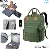 Diaper Bag Backpack – Large Waterproof Baby Travel Tote with Changing Station, Pad & Stroller Straps | Multifunction Bag for Moms & Dads