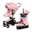Yoyko Spin 360° Rotating Baby Travel System – Lightweight 3-in-1 stroller with Premium PU Seat & One-Hand Fold