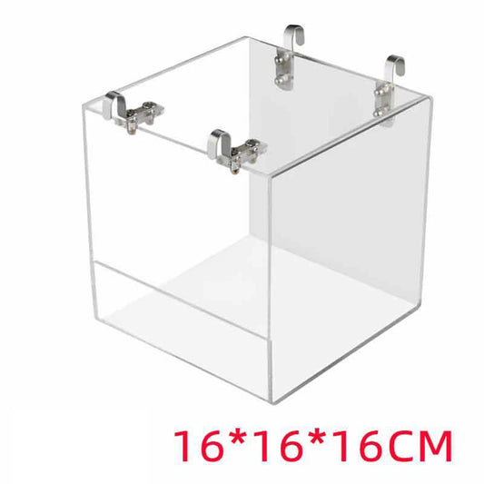 Transparent Acrylic Bird Bath Box – Hanging Water Tub for Cages, Thickened Shower Accessory for Parrots, Canaries & Budgies