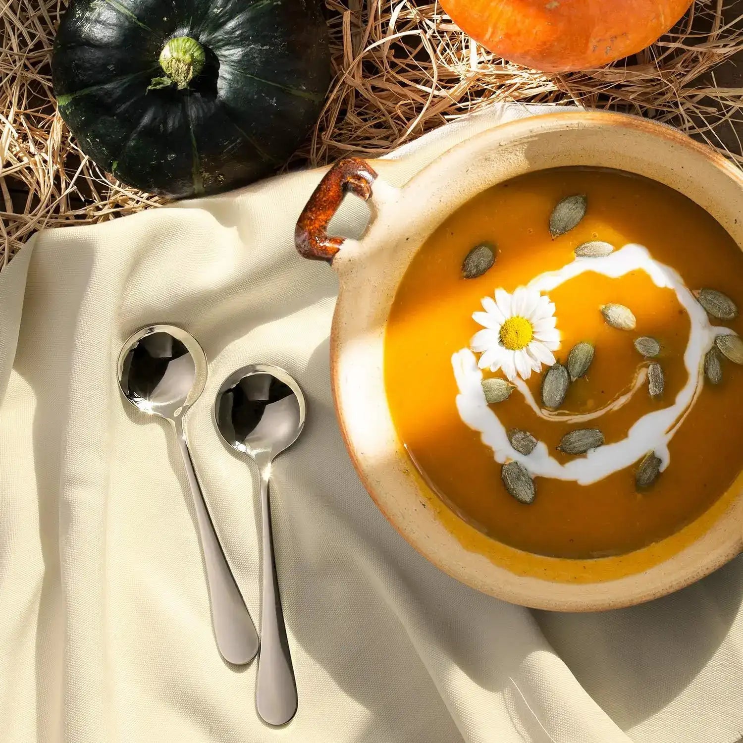 Heavy-Weight Round Stainless Steel Soup Spoons – Set of 8 Bouillon Spoons, DishwasherSafe