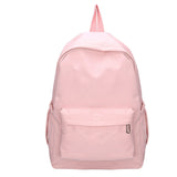 Solid Color Nylon Backpack for Girls – Large Capacity Daily School & Travel Shoulder Backpack