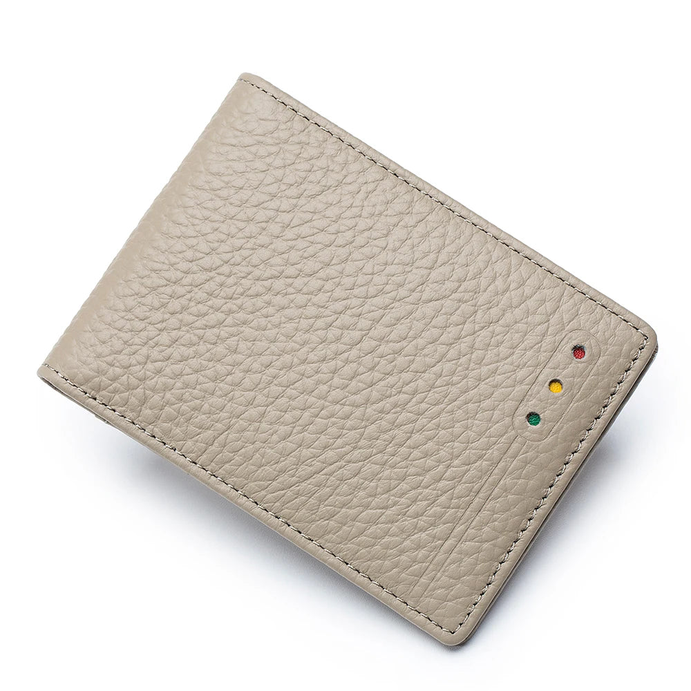 RFID Blocking Genuine Leather Slim Wallet – Unisex Soft Credit Card Holder & Thin Minimalist Purse for Men & Women
