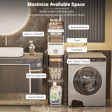 Slim Movable Bathroom Cabinet with Wheels & Plastic Drawers – Mobile Storage Cart for Small Spaces
