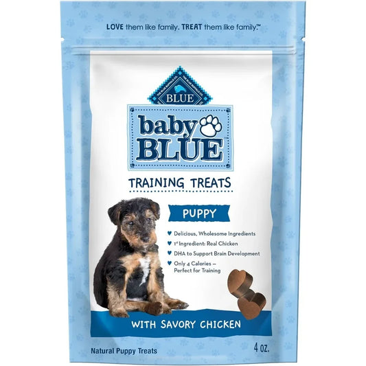 Baby Blue Natural Puppy Training Treats – Soft Dog Treats with Savory Chicken Flavor, 4oz Resealable Bag