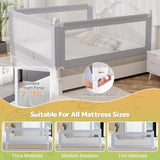 OMZER Bed Guard Rail for Toddlers – Foldable Baby Bed Rail Guard with Child-Lock & Height Adjustable Safety Rails