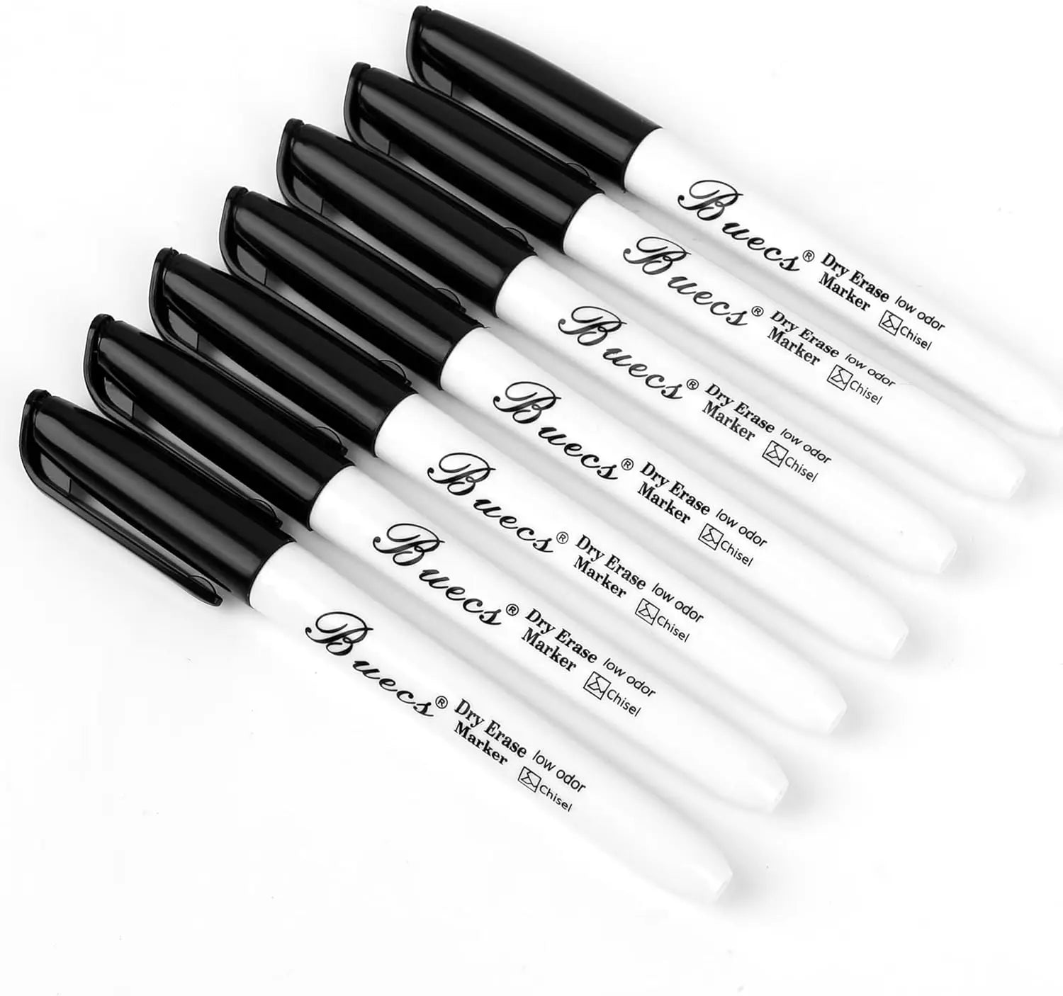 Black Dry Erase Markers – Low-Odor Chisel Tip Whiteboard Pens for Glass & Boards (150-Pack Bulk)