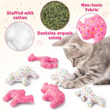 6PCS Frosted Animal Cookie Catnip Toys – Crinkle Paper Sound Plush Gift Set for Cats & Kittens, Interactive Indoor Play