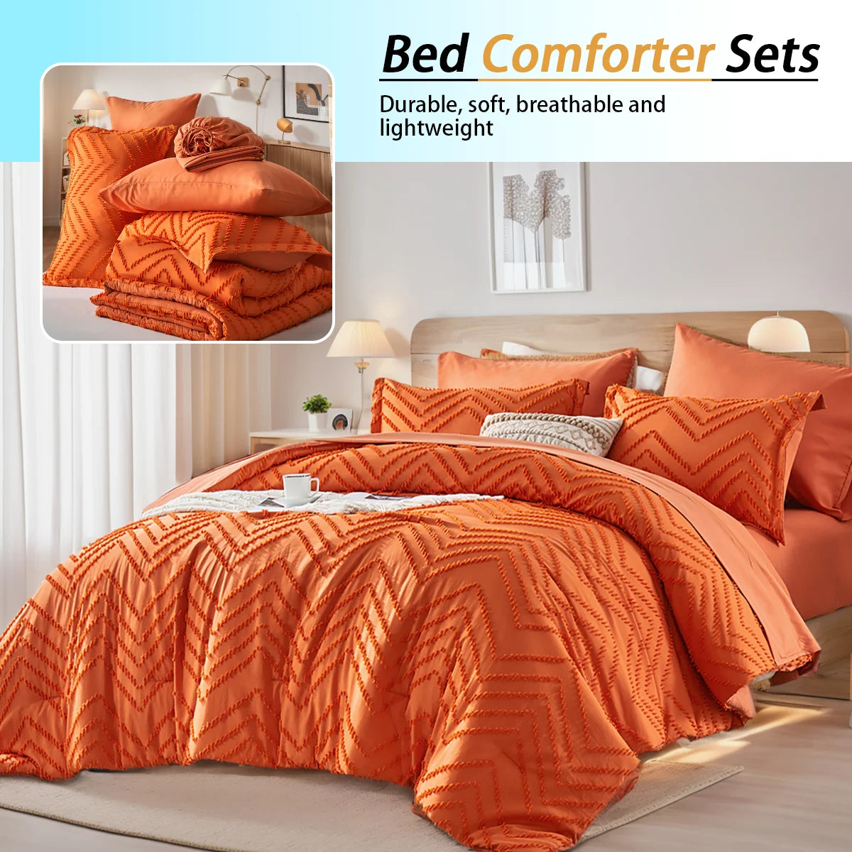 7-Piece Cut-Flower Quilted Comforter Set – Soft All-Season Bedding (Elegant Floral Texture)