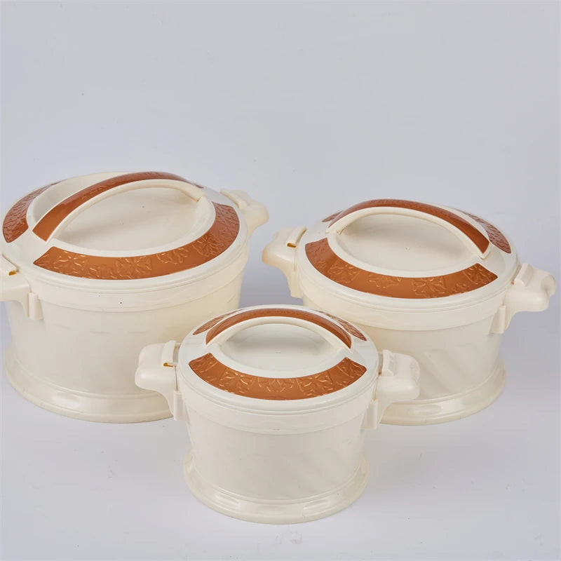 3-Piece Large Capacity Insulated Rice Bucket Set (2.2L / 4.2L / 5.2L) – Food Warmer with Handle for Family & Gatherings