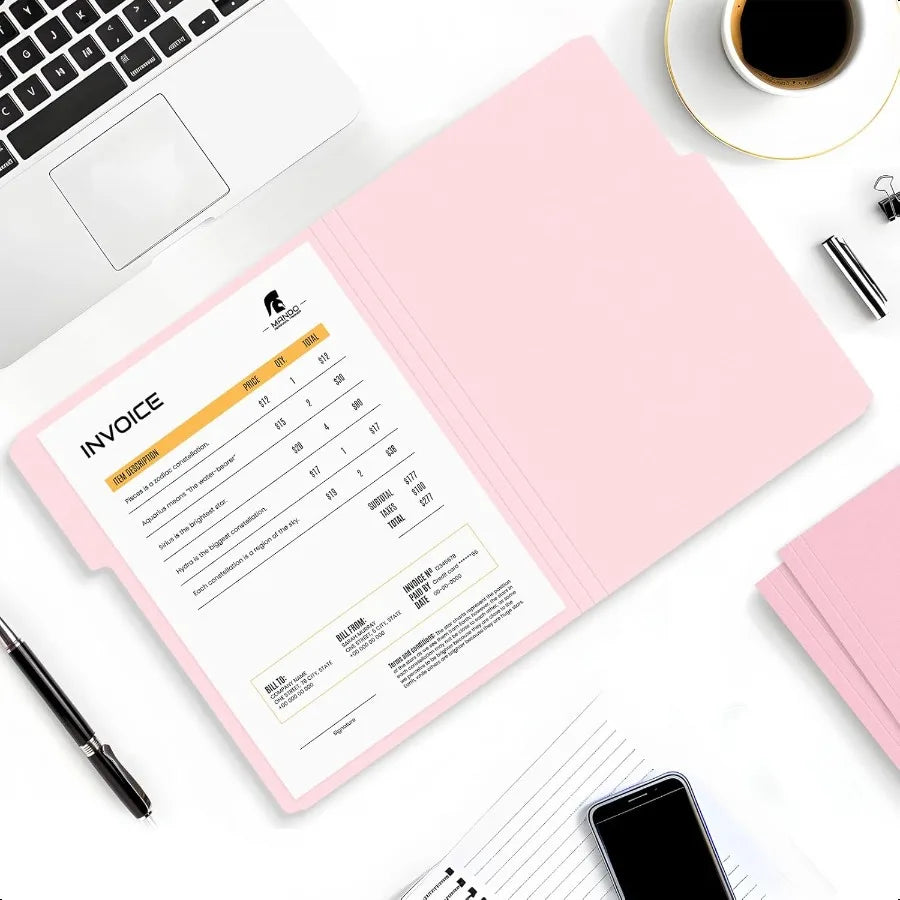 File Folders – 30-Pack Colored Manilla Folders Letter Size (8.5" x 11") for Office, Home & School 📁