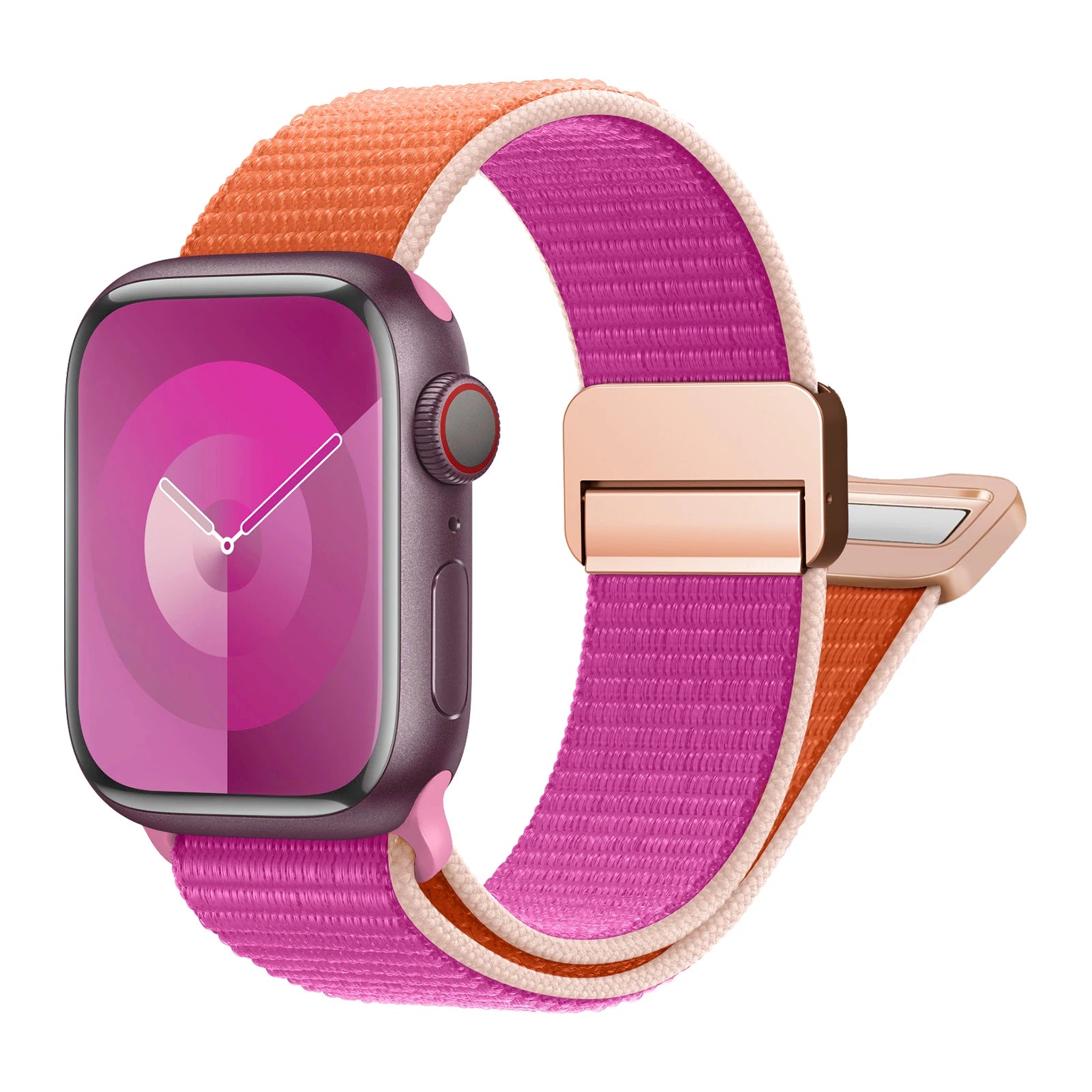 Magnetic Loop Nylon Apple Watch Band – Bracelet Style Strap for Ultra 2, SE & Series 3–9, Compatible with 38/40/41/42/44/45/49mm Models
