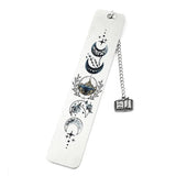 Stainless Steel Moon Crescent Bookmark – Vintage Metal Page Marker with Elegant Pattern