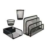 Metal Mesh Desk Organizer Set (4-Piece) – Complete Desktop Storage Suite
