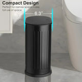 Slim Stainless Steel Bathroom Trash Can with Pop-Up Lid – Dog-Proof Narrow Wastebasket with Inner Bucket & Odor Seal