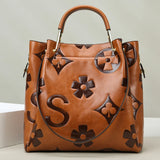Women’s PU Leather Bucket Bag – Embossed Large-Capacity Shoulder Tote with Top Handle for Work, Shopping & Travel