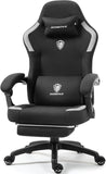 Dowinx Fabric Gaming Chair – Breathable Computer Chair with Pocket Spring Cushion, Massage Lumbar Pillow & Retractable Footrest