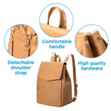 PU Leather Baby Diaper Bag Backpack – Large Capacity Mommy Bag with Changing Pad & Stroller Straps | Waterproof Nappy Organizer