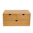 Bamboo 3-Drawer Desk Organizer Box – Compact Wood Desktop Storage Solution