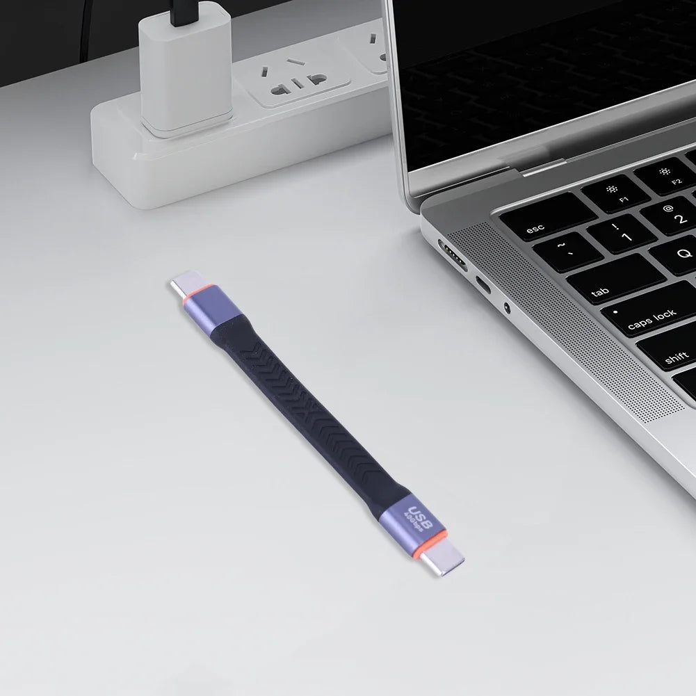 PD 100W USB-C to USB-C Short Cable – 20V/5A USB 3.2 Fast Charging & Data Transfer Cord for SSD, Camera, Phone & Laptop