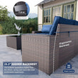 6-Piece Outdoor Patio Furniture Set – PE Wicker Rattan Sectional Sofa with Navy Blue Cushions | Modern Patio Conversation Set