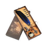 Retro Calligraphy Dip Pen Aulic Quill Oblique – Vintage Fountain Writing Set with 5 Nibs