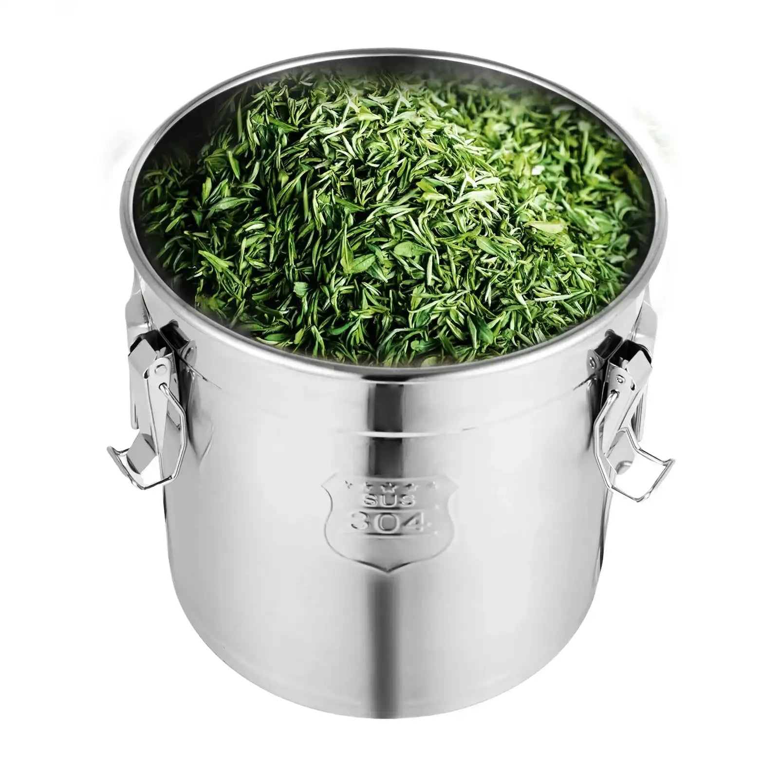 21 L Stainless Steel Large Capacity Food Storage Bin – Airtight Rice & Grain Container with Silicone Seal & Lock Clips
