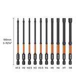 Impact Torx & Hex Bit Set – 3" & 6" T7–T40 Torx + H1.5–H8 Hex with CNC-Machined Tips