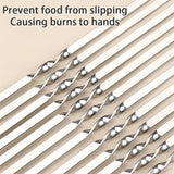 “10–15PCS Stainless Steel BBQ Skewers – Reusable Kebab Sticks for Outdoor Camping, Picnics & Grilling”