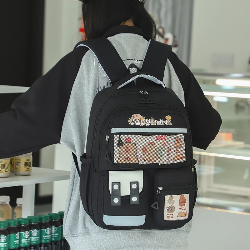 Adorable Kawaii Capybara Cartoon Backpack – Spacious & Lightweight Daypack