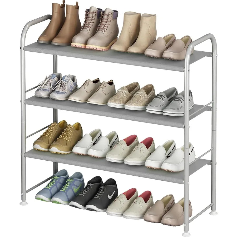 3-Tier Shoe Rack – Storage Organizer for Closet & Entryway (Grey)