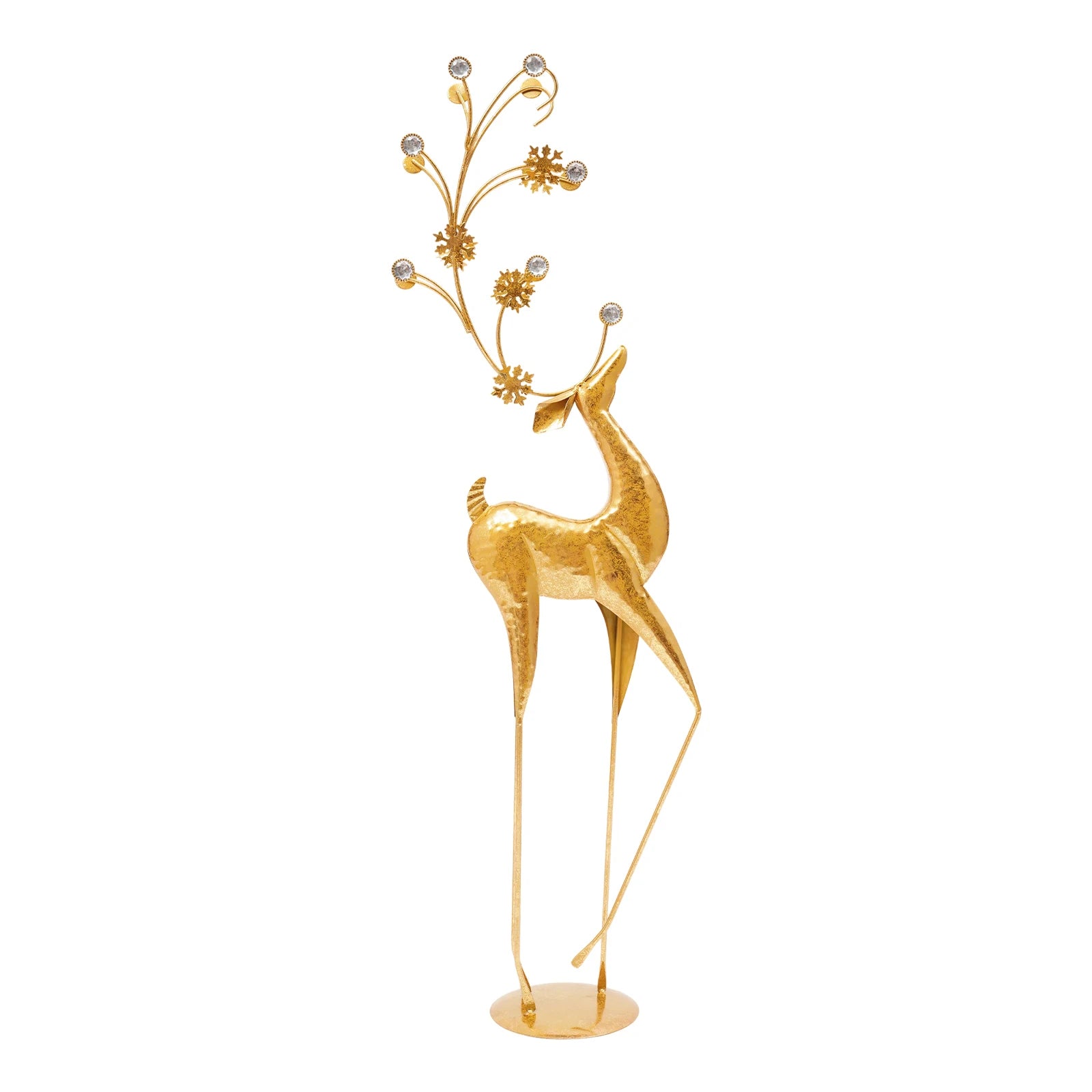 Gold Deer Statue Decoration – Retro Freestanding Deer Figurine | Elegant Home & Office Sculpture Décor