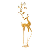 Gold Deer Statue Decoration – Retro Freestanding Deer Figurine | Elegant Home & Office Sculpture Décor