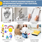 White Wrapping & Craft Paper Roll – 17.5×456 cm Art, Poster & Bulletin Board Paper