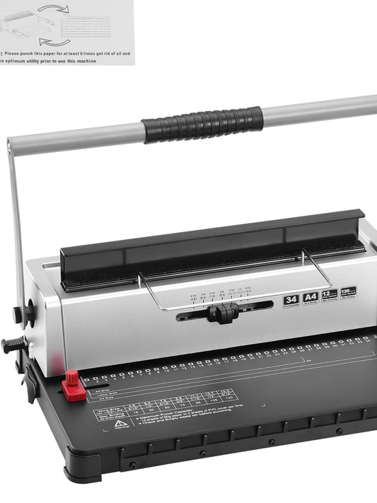 📚 SucceBuy Coil Binding Machine – 34-Hole Manual Spiral Punch Binder for 120 Sheets with Adjustable Spine