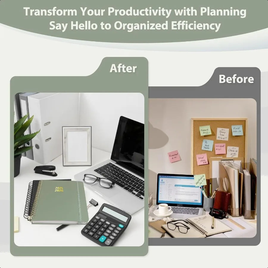 2025–2026 Weekly & Monthly Academic Calendar Planner – Hardcover Agenda with Tabs 📅✍️