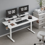 Electric Standing Desk with Dual Adjustable Monitor Shelves – Sit-Stand Desk with Memory Controller & Adjustable Height