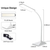 💡 12W LED Desk Lamp with 72 LEDs – Flexible Touch Sensor Reading Light, Dimmable Night Lamp for Home & Office
