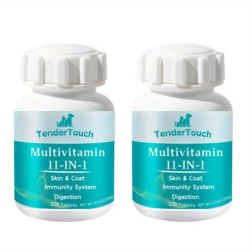TenderTouch Dog & Cat Multivitamin – 400 Tablets (2 Pack), Daily Vitamins & Supplements for Senior Pets’ Health & Wellness