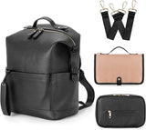 2022 PU Leather Diaper Backpack – Fashion Mommy & Daddy Bag with Changing Pad | Large Capacity Baby Organizer Nappy Bag