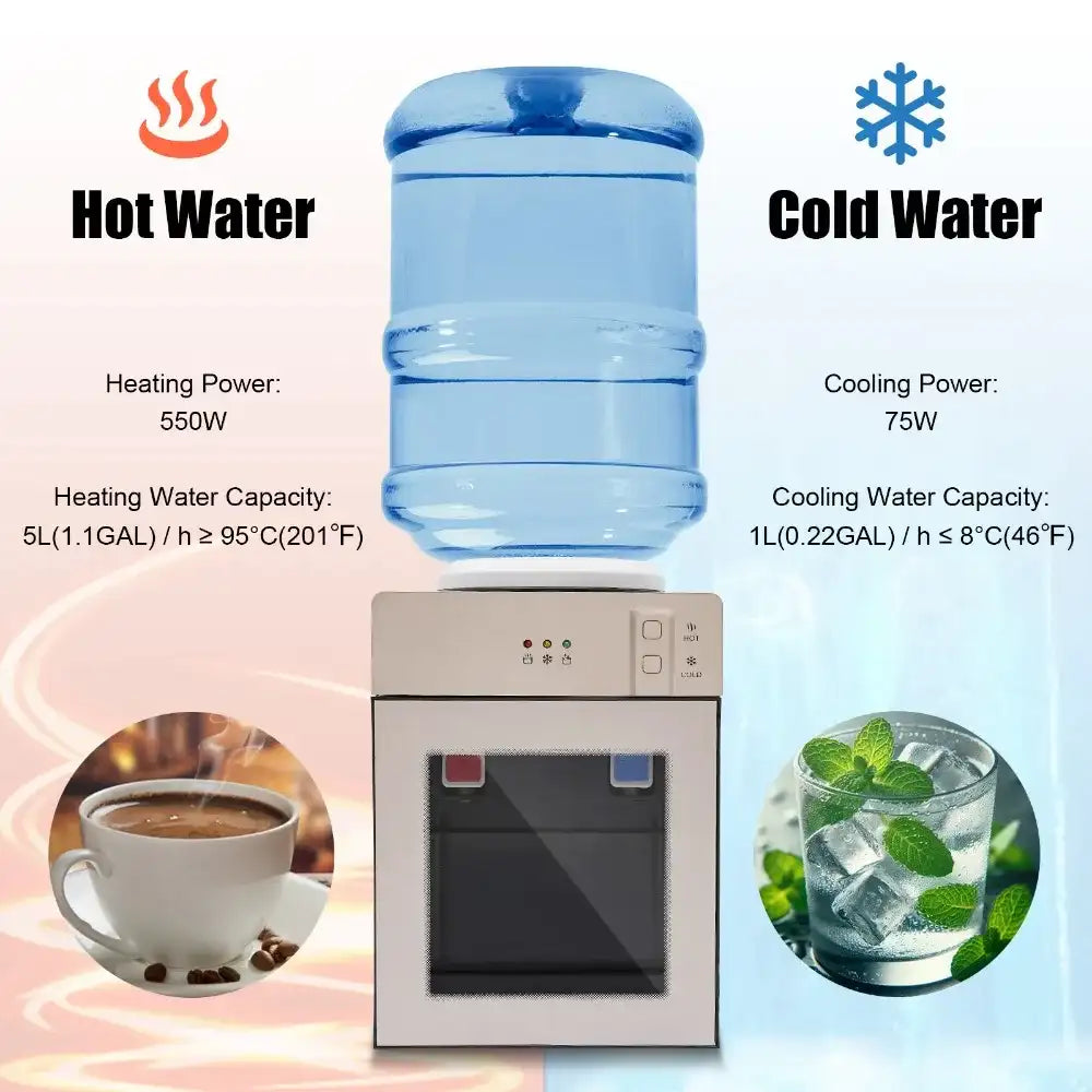 Top-Loading Countertop Hot & Cold Water Dispenser – Instant Drinking Machine for Home, Studio & Office